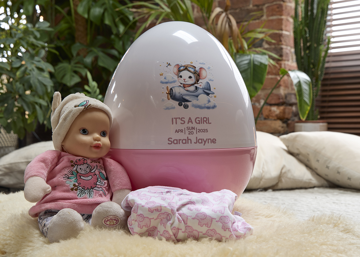 New baby themed fillable egg